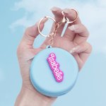 Monedero Macarrón Personalizado con Nombre en 3D Crema Bolsa de Silicona Impermeable Llavero Accesorio Regalo para Niñas Mujeres Amantes de la Pastele