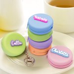 Monedero Macarrón Personalizado con Nombre en 3D Crema Bolsa de Silicona Impermeable Llavero Accesorio Regalo para Niñas Mujeres Amantes de la Pastele