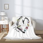 Cœur 1-6 aquarelle naissance fleurs Couverture douce avec noms Noël Anniversaire Cadeau pour Maman Grand-mère