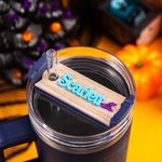 Personalizado Fantasma Bruja Calabaza Halloween Elemento Acrílico Glitter Vaso Placa de Nombre Etiqueta Accesorios para Stanley Fiesta de Halloween Re