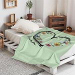 Cœur 1-6 aquarelle naissance fleurs Couverture douce avec noms Noël Anniversaire Cadeau pour Maman Grand-mère