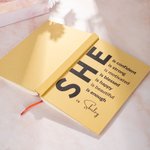 Personalized She Is Me Self Care A5 Name Journal Hardcover Notebook with 120 Lined Pages & Free Pencil Inspiring Birthday Affirmation Gift for Women
