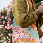 Personalisierte Bunte-Blumen Große Canvas Tragetasche mit Namen Alltag Urlaub Geburtstag Jahrestag Geschenk für Damen Mädchen