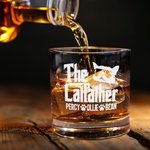 Personalisierte Coole Katze Vater Vater 10oz graviert Old Fashioned Whiskey Rocks Glas mit Namen lustig Geburtstagsgeschenk für Männer Katzenbesitzer