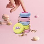 Monedero Macarrón Personalizado con Nombre en 3D Crema Bolsa de Silicona Impermeable Llavero Accesorio Regalo para Niñas Mujeres Amantes de la Pastele