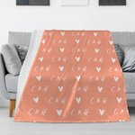 Personalized Love Heart Double Names Initials Multicolour Soft Warm Throw Blanket Home Decor Engagement Wedding Christmas Gift fot Couple