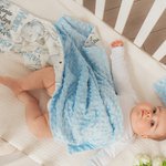 Personalized Cute Floral Elephant Initial Name Baby Security Blanket with Dotted Backing and Embroidery Text Birthday Baby Shower Gift for Boys Girls