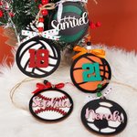 Pendentif personnalisé de basket-ball, football et base-ball avec nom ou numéro Décoration de la maison Cadeau de Noël pour les amoureux du sport