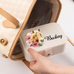 Boîte à bijoux de voyage en cuir avec nom Cadeau d'anniversaire pour les femmes qui aiment les chevaux