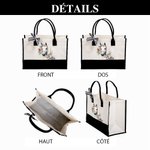Sac à Main en Toile Personnalisé avec Nom et Motif Cheval Doublure Imperméable pour Femme Amoureuse de Cheval Cadeau Anniversaire Noël Fête