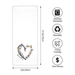 Personalised Floral Love Heart 100% Cotton Water Absorbent Face Towel with 1-6 Birth Flower and Name Birthday Christmas Gift for Mom Grandma