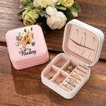 Boîte à bijoux de voyage en cuir avec nom Cadeau d'anniversaire pour les femmes qui aiment les chevaux