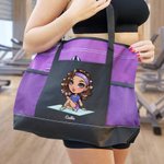 Spersonalizowana torba sportowa Cartoon Sport Girl Large Oxford Tote Bag z imieniem i nazwiskiem Gym Workout Travel Essentials Gift for Sports Lover