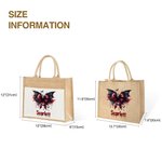 Personalizzato Gotico Teschio Sanguinante Pipistrello Fiocco Grande Capacità Borsa Tote di Juta con Nome Spaventoso Regalo di Halloween per Donne Amanti del Gotico