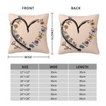 Taie d'Oreiller Personnalisée avec 1-6 Fleurs de Naissance Noms et Titre Décoration de Maison Cadeau Anniversaire Noël pour Parents Grands-parents