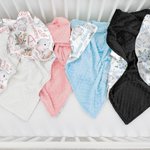 Personalized Cute Floral Elephant Initial Name Baby Security Blanket with Dotted Backing and Embroidery Text Birthday Baby Shower Gift for Boys Girls