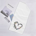 Personalised Floral Love Heart 100% Cotton Water Absorbent Face Towel with 1-6 Birth Flower and Name Birthday Christmas Gift for Mom Grandma