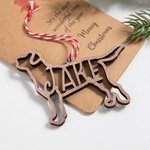 Ornement en Bois Personnalisé avec Nom et Élément Évidage en Forme de Chien et Chat Cadeau Noël pour Amoureux des Animaux de Compagnie