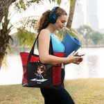Spersonalizowana torba sportowa Cartoon Sport Girl Large Oxford Tote Bag z imieniem i nazwiskiem Gym Workout Travel Essentials Gift for Sports Lover