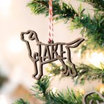 Ornement en Bois Personnalisé avec Nom et Élément Évidage en Forme de Chien et Chat Cadeau Noël pour Amoureux des Animaux de Compagnie