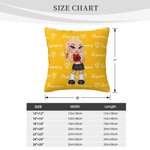 Personalizada de dibujos animados de moda Y2K Chica Corazón Funda de almohada con nombres Multicolor Decoración del hogar Cumpleaños Navidad Amistad R