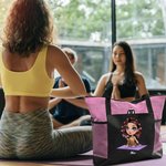 Spersonalizowana torba sportowa Cartoon Sport Girl Large Oxford Tote Bag z imieniem i nazwiskiem Gym Workout Travel Essentials Gift for Sports Lover