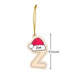 Cappello di Natale personalizzato in legno con nome e corda d'oro Regalo di Natale per amici e famiglia