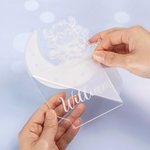 Veilleuse LED en Acrylique Personnalisée avec Nom Style de Vache Highland Décoration de Chambre avec Base en Bois Cadeau Baby Shower Noël pour Enfant