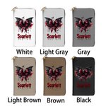 Personifierad Gothic Dripping Font Skull Bat Bow PU läderplånbok med namn Halloween Födelsedagspresent för kvinnor Gothic Lover