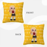 Personalizada de dibujos animados de moda Y2K Chica Corazón Funda de almohada con nombres Multicolor Decoración del hogar Cumpleaños Navidad Amistad R