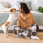 Pantalon Pyjama Personnalisé avec Portraits de Chien ou Chat et Nom Cordon de Serrage Cadeau d'Anniversaire Noël pour Amoureux d'Animaux de Compagnie