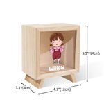 Tirelire en Bois Personnalisée avec Personnage Dessin Animé et Nom Cadeau Noël Anniversaire pour Enfants