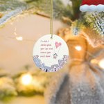Personalised Flying Heart House I Wish Move You Next Door Ceramic Ornament with Name Christmas Tree Decor Long Distance Gift for Family Friend