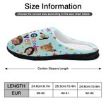 Personalizado Colorido Estrella Flor Múltiples Fotos de Diseño Antideslizante Zapatillas de felpa con Título Cumpleaños Regalo de Navidad para la Fami