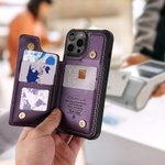 Personalizada de cuero de la PU Flip Cartera Funda de teléfono para el iPhone con el nacimiento de flores Nombre Titular de la tarjeta Regalo de cumpleaños para la familia amigo