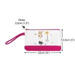 Personalisierte Niedliche Cartoon-Charakter Kosmetiktasche mit Namen Geburtsblume und Schlaufe Hochzeit Party Geburtstag Geschenk für Damen Mädchen