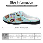 Personalizado Colorido Estrella Flor Múltiples Fotos de Diseño Antideslizante Zapatillas de felpa con Título Cumpleaños Regalo de Navidad para la Fami