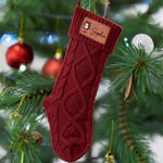 Personalizzato personaggio dei cartoni animati Patch in pelle appendere calza di Natale con nome Natale Home Decor regalo per la famiglia