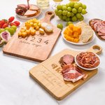 Personalized Engraved Flower Mountain Wood Charcuterie Cutting Board with Handle and Name Ship from USA Wedding Gift for Family