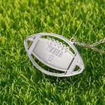 Personalised American Football Pendant Necklace with Name and Number Game Day Accessories Birthday Team Gift for Football Lovers