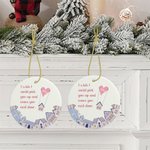 Personalised Flying Heart House I Wish Move You Next Door Ceramic Ornament with Name Christmas Tree Decor Long Distance Gift for Family Friend