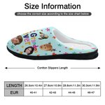 Personalizado Colorido Estrella Flor Múltiples Fotos de Diseño Antideslizante Zapatillas de felpa con Título Cumpleaños Regalo de Navidad para la Fami