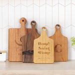 Personalized Engraved Flower Mountain Wood Charcuterie Cutting Board with Handle and Name Ship from USA Wedding Gift for Family