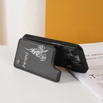 Personalizada de cuero de la PU Flip Cartera Funda de teléfono para el iPhone con el nacimiento de flores Nombre Titular de la tarjeta Regalo de cumpleaños para la familia amigo