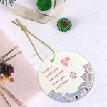 Personalised Flying Heart House I Wish Move You Next Door Ceramic Ornament with Name Christmas Tree Decor Long Distance Gift for Family Friend