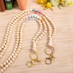 Personalisierte Bohemian Style bunte hölzerne Perlen ID Lanyard mit Namen Geburtstag Weihnachten Anerkennung Geschenk für Lehrer