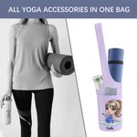 Personlig tegneserie sport jente yogamatte lerret oppbevaringspose med navn for gym trening stor kapasitet bursdag sportsgave til kvinner
