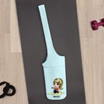 Personlig tegneserie sport jente yogamatte lerret oppbevaringspose med navn for gym trening stor kapasitet bursdag sportsgave til kvinner