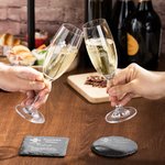 Gepersonaliseerd Grappig Voorschrift Champagne Glas en Leisteen Onderzetter met Gegraveerde Naam Verjaardagsfeestje Kerstcadeau voor Champagne Liefheb