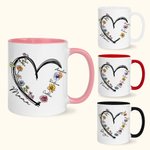 Mug céramique personnalisé avec 1-6 noms Anniversaire Fête des Mères Cadeau de Noël pour Maman Grand-mère